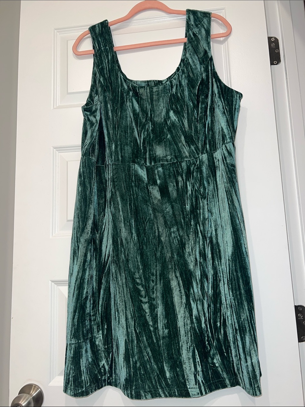 Cider Deep Jeweled Green Velvet Midi Dress